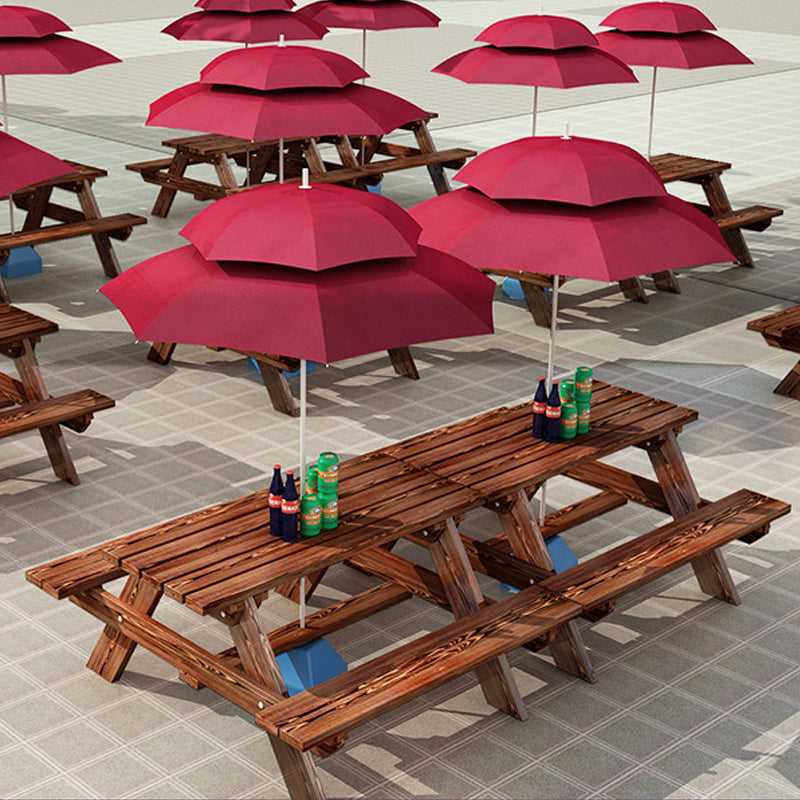 Farmhouse Water Resistant Picnic Table Solid Wood 1.57" Picnic Table