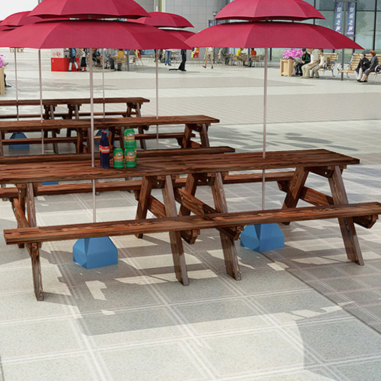 Farmhouse Water Resistant Picnic Table Solid Wood 1.57" Picnic Table