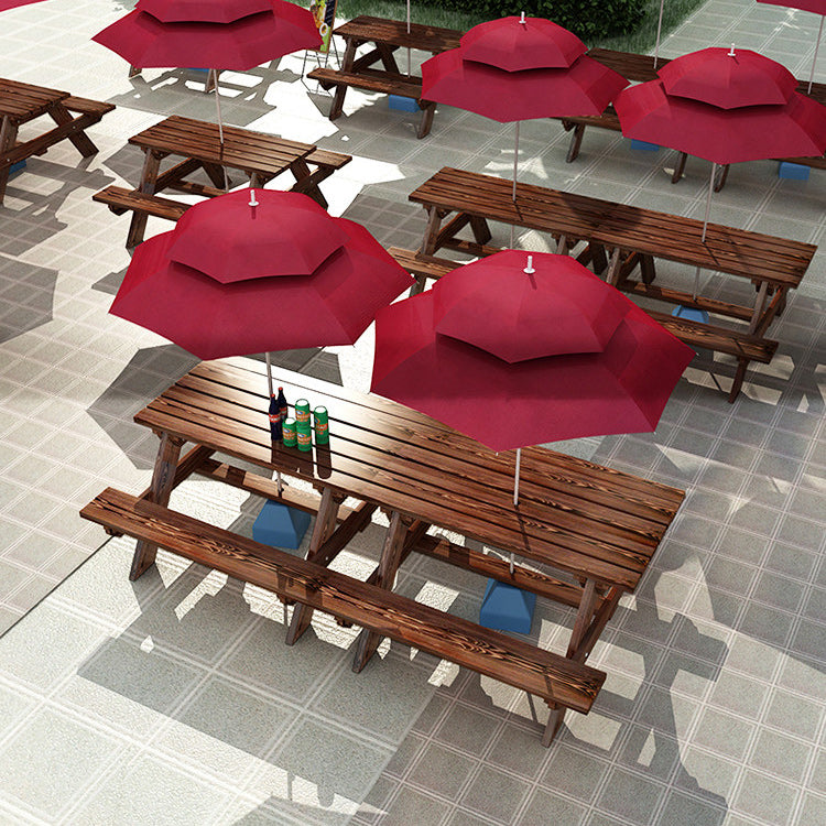 Farmhouse Water Resistant Picnic Table Solid Wood 1.57" Picnic Table