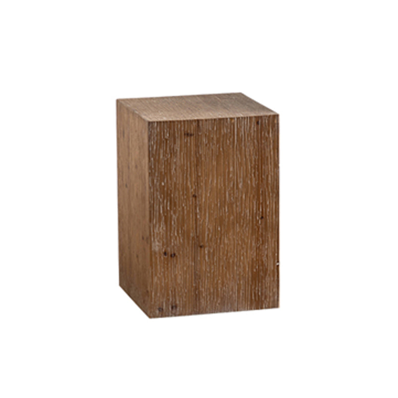 Rustic 11.81" Wood End Table Square Side Table in Distressed Finish