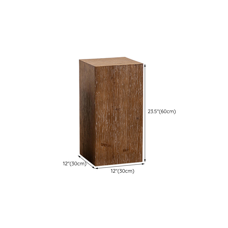 Rustic 11.81" Wood End Table Square Side Table in Distressed Finish
