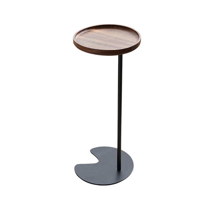 27.55" Tall Tray Top Side Table Contemporary Round End Table Stand
