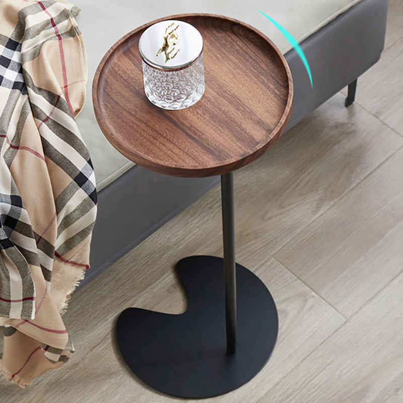 27.55" Tall Tray Top Side Table Contemporary Round End Table Stand