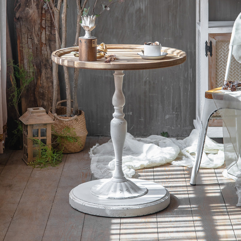 19" Wide French Country Side Table Round Accent Side Table for Bedroom