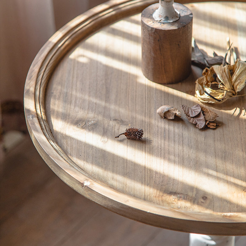 19" Wide French Country Side Table Round Accent Side Table for Bedroom