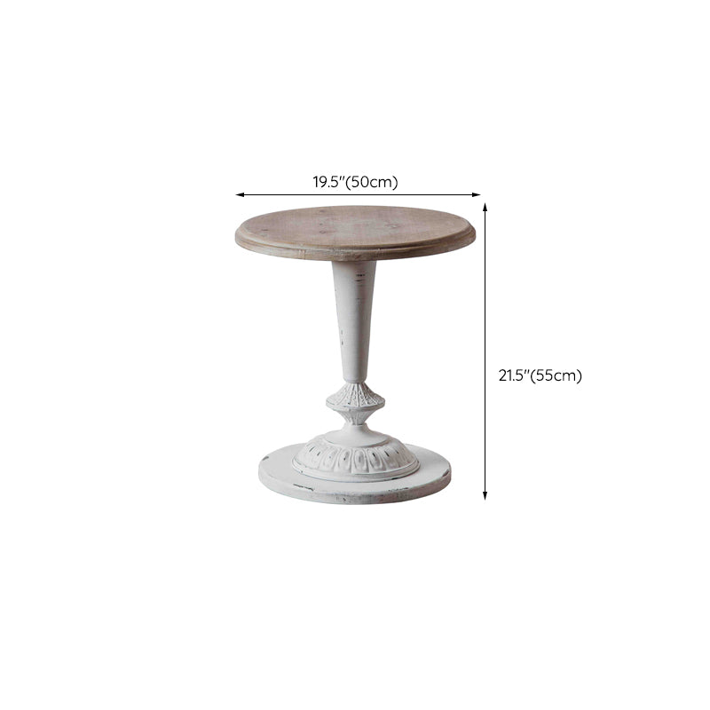 19" Wide French Country Side Table Round Accent Side Table for Bedroom
