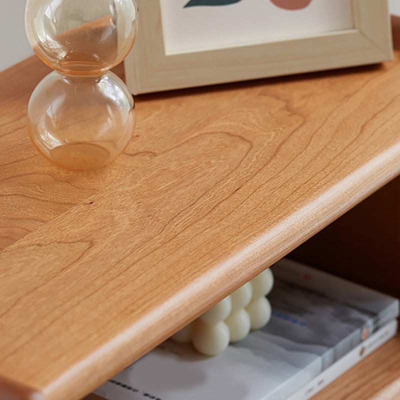 14" Wide Side Table Oak Accent Side Table with Storage for Living Room