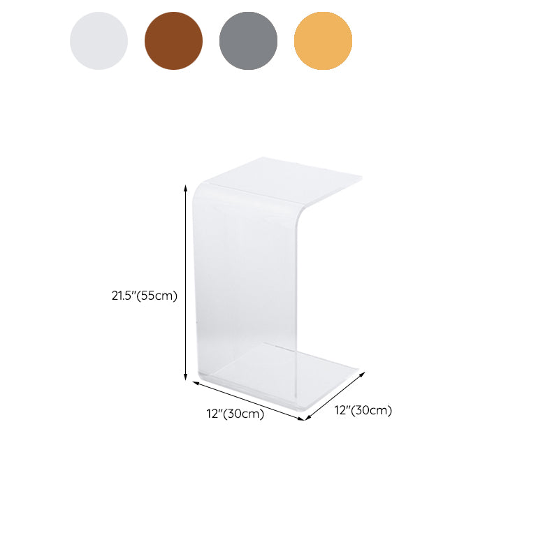 11" Wide Glam Side Table Acrylic Pedestal Accent Side Table for Bedroom