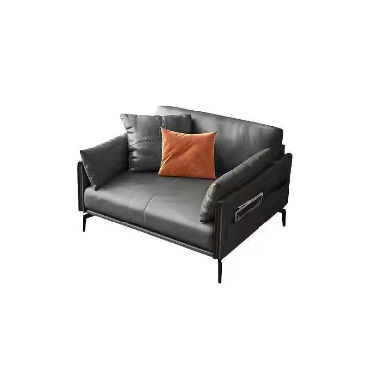 Vintage Living Room Sofa Leather Pillow Top Arm Pillows Seating