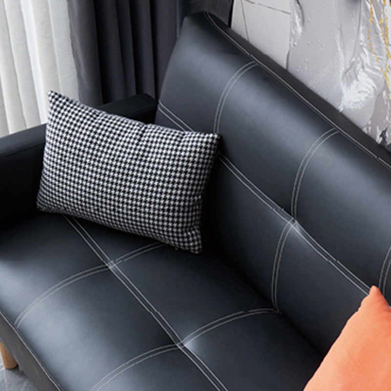 Leather and Wood Sofa Leather Sofa Seating Cushions for Apartment