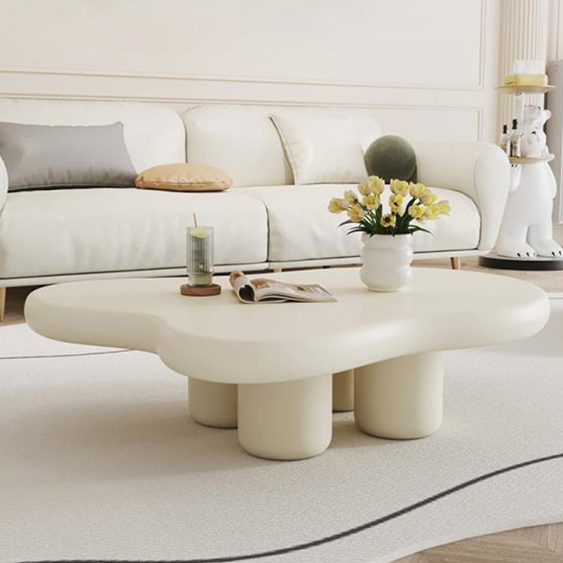 Modern 4 Legs Cocktail Table Wood Free Form Coffee Cocktail Table
