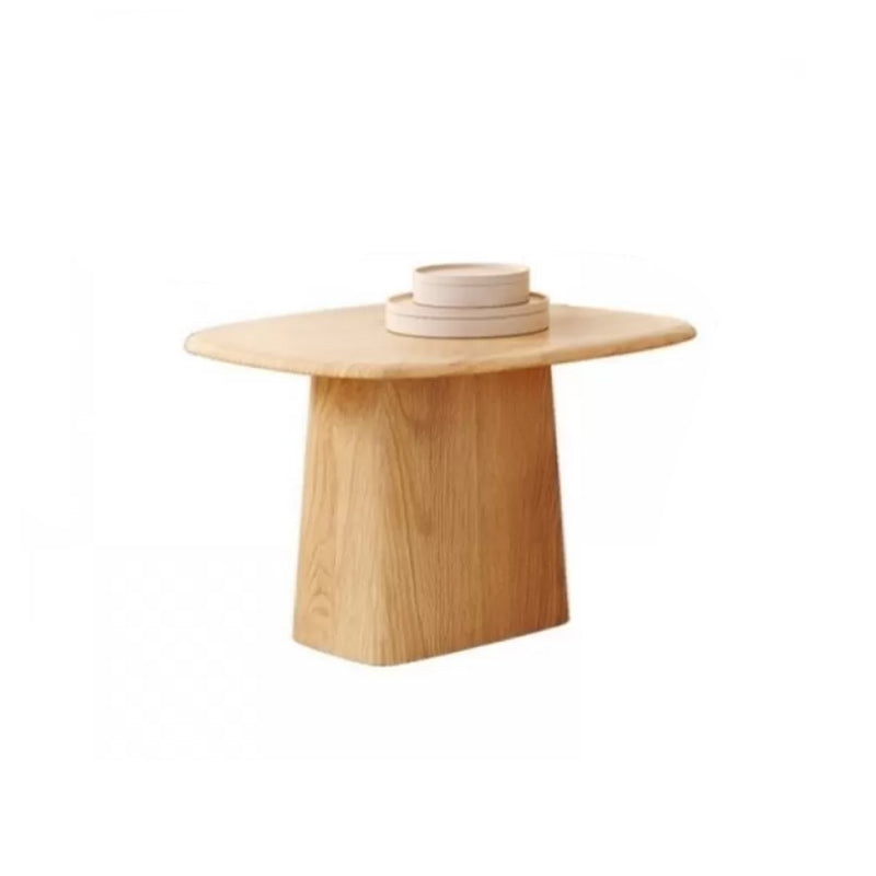 Modern Pedestal Cocktail Table Natural Color Coffee Table Set