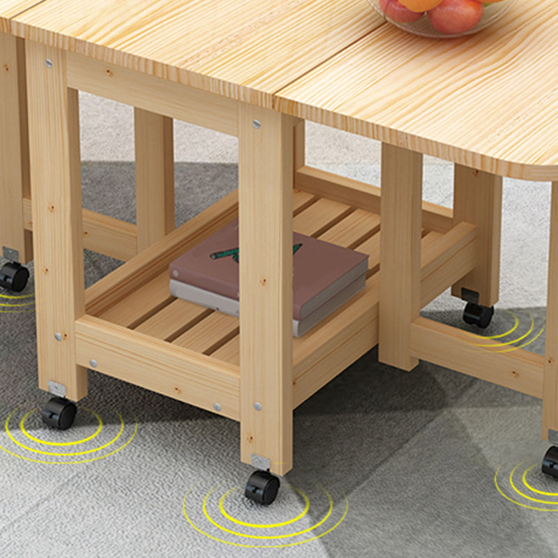 Contemporary Natural Rectangle Coffee Table Single Folding Cocktail Table