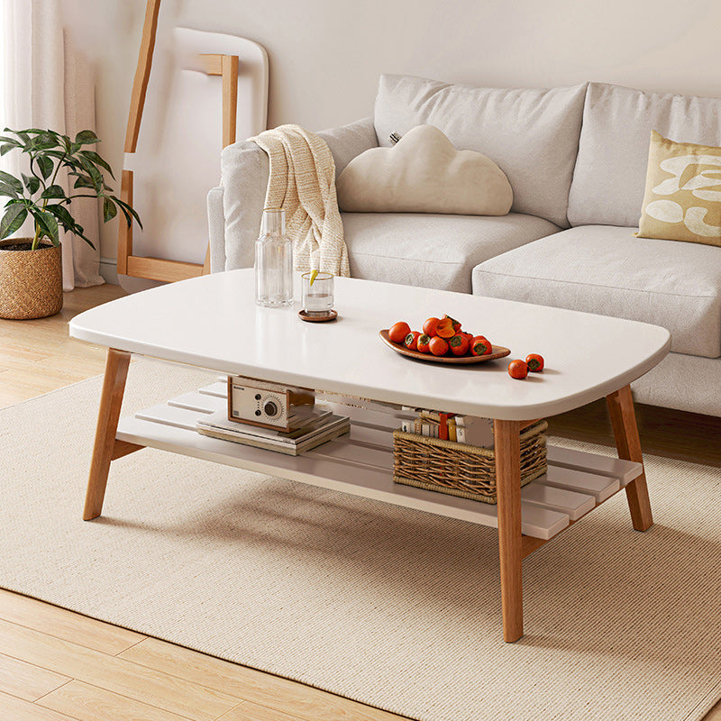 4 Legs Contemporary Coffee Table Standard Wood Single Cocktail Table