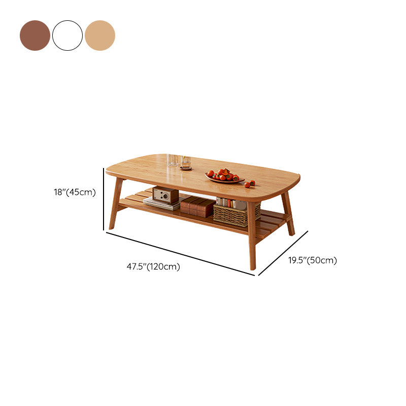 4 Legs Contemporary Coffee Table Standard Wood Single Cocktail Table