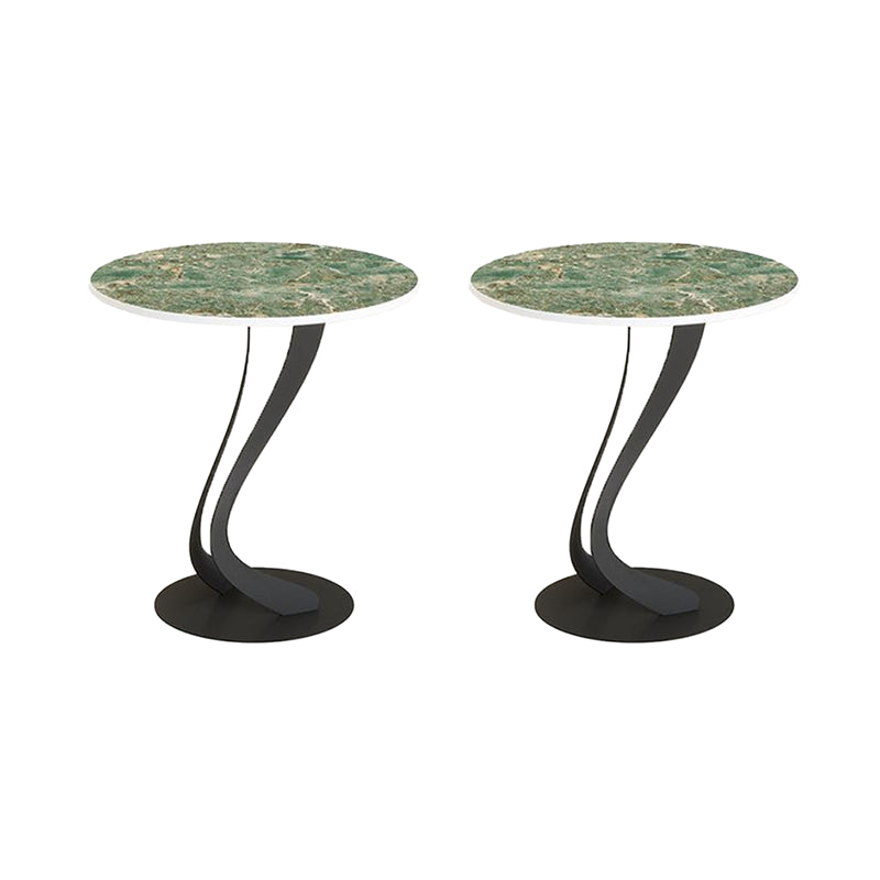 Contemporary Round Slate Side Table 20.5" Tall Abstract End Table