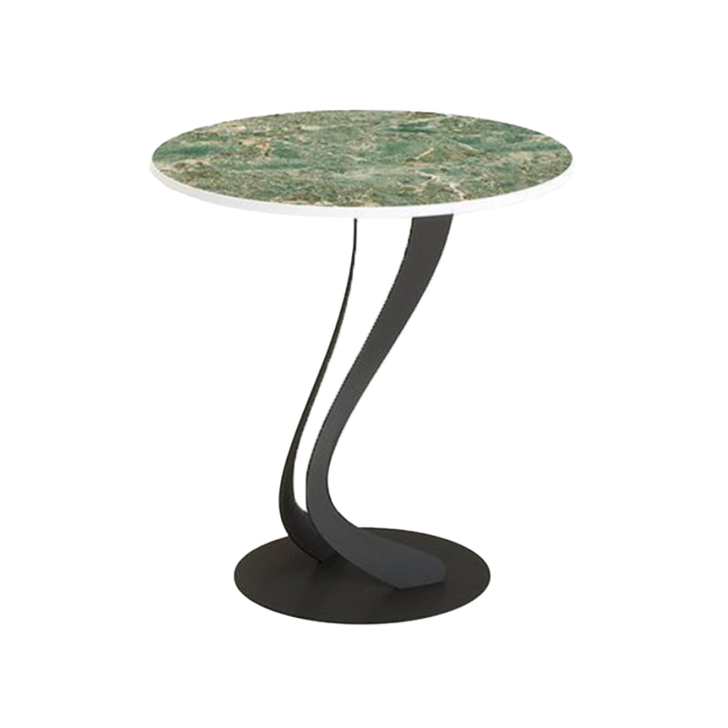 Contemporary Round Slate Side Table 20.5" Tall Abstract End Table