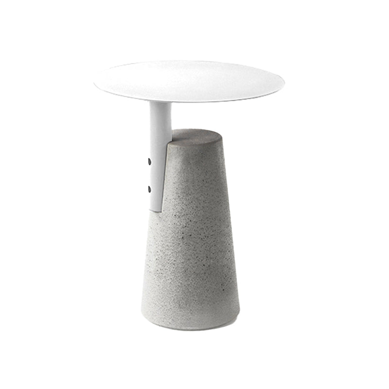 Contemporary Metal Round Side Table Concrete Pedestal End Table