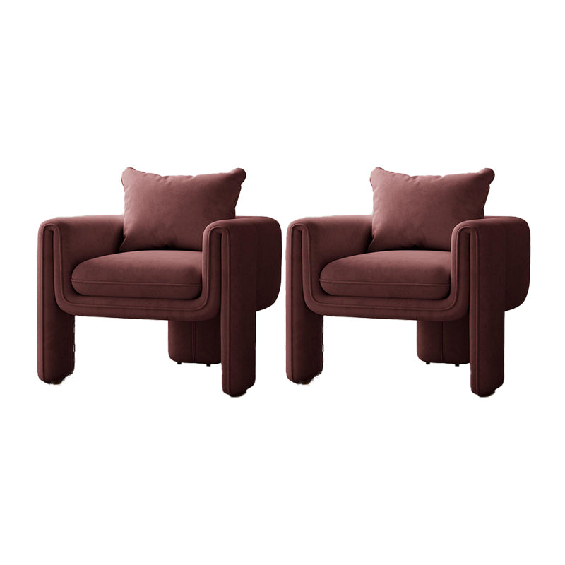 Modern Living Room Accent Armchair Round Arms Sled Arm Chair