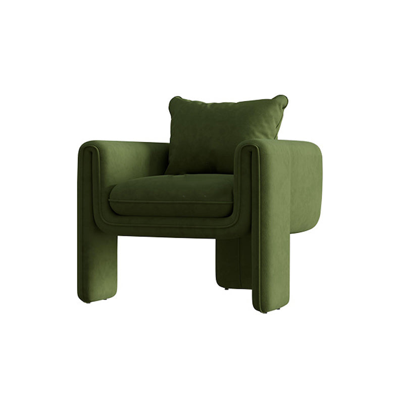 Modern Living Room Accent Armchair Round Arms Sled Arm Chair