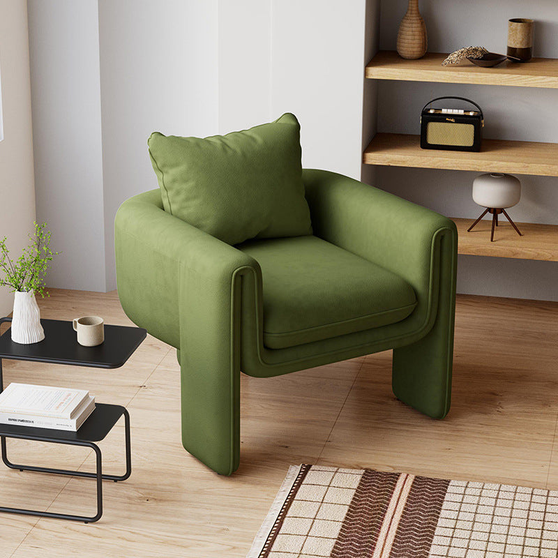 Modern Living Room Accent Armchair Round Arms Sled Arm Chair
