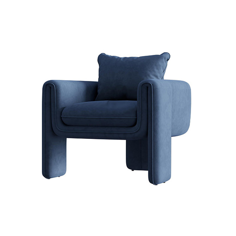 Modern Living Room Accent Armchair Round Arms Sled Arm Chair