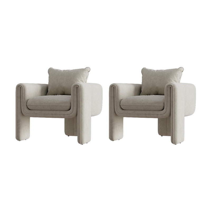 Modern Living Room Accent Armchair Round Arms Sled Arm Chair