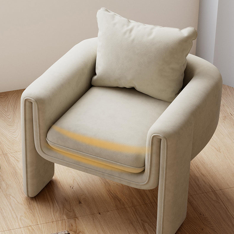 Modern Living Room Accent Armchair Round Arms Sled Arm Chair