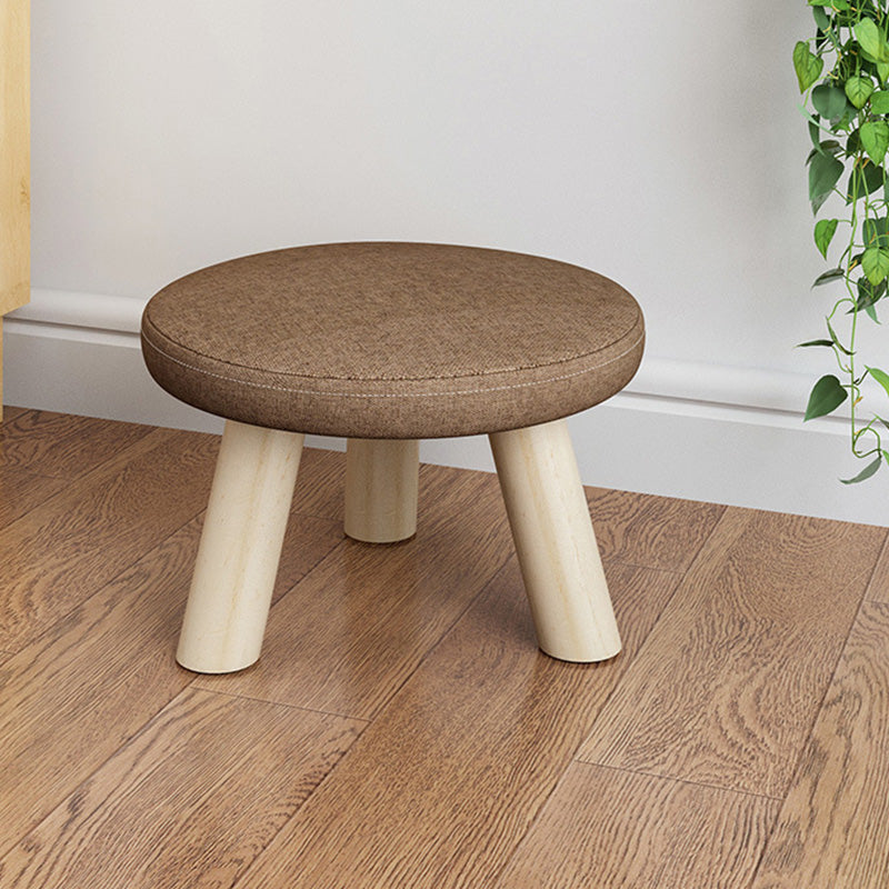 Cotton Linen Ottoman Wood Frame Whole Colored Contemporary Upholstered Ottoman