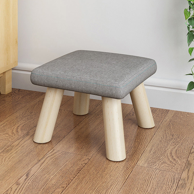 Cotton Linen Ottoman Wood Frame Whole Colored Contemporary Upholstered Ottoman
