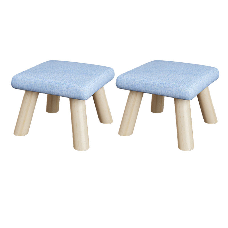Cotton Linen Ottoman Wood Frame Whole Colored Contemporary Upholstered Ottoman