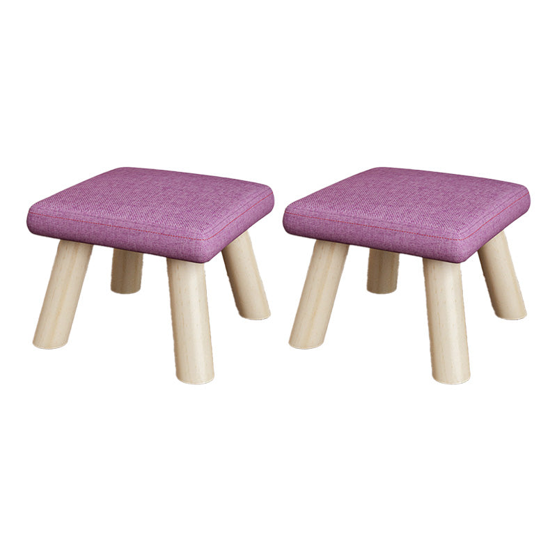 Cotton Linen Ottoman Wood Frame Whole Colored Contemporary Upholstered Ottoman