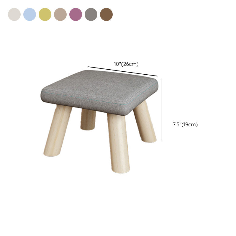 Cotton Linen Ottoman Wood Frame Whole Colored Contemporary Upholstered Ottoman