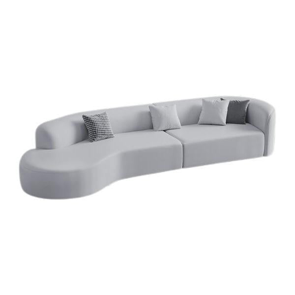 Contemporary Faux Leather Sectional Sofa with Tight Back in Solid Wood