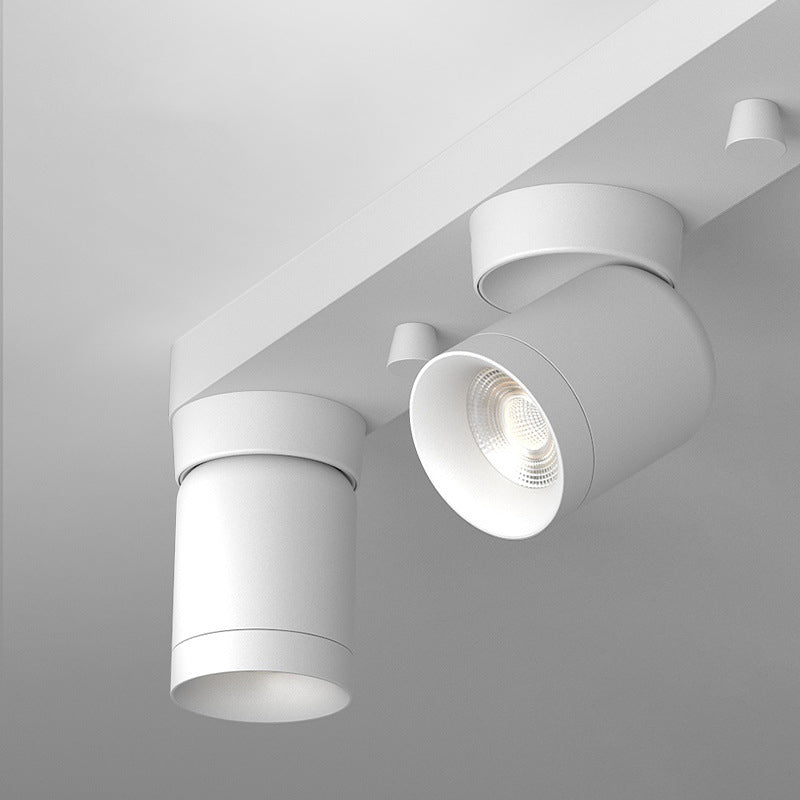 Cylinder Shape Flush Ceiling Lights Modern Style Metal 3 Light Flush Mount in Black/White