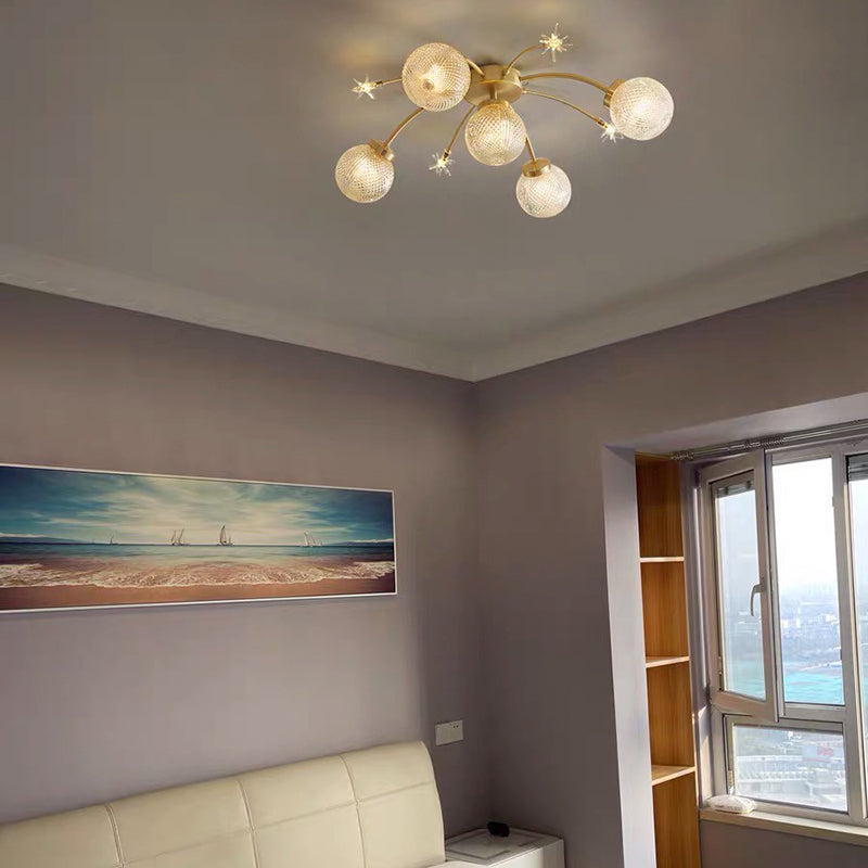Nordic Style 9-Lights Ceiling Lamp Ball Shape Ceiling Light for Bedroom