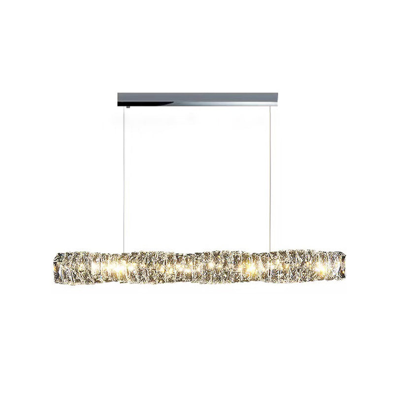 Modern Style Island Light LED Island Hanging Light with Crystal Shade for Dining Room
