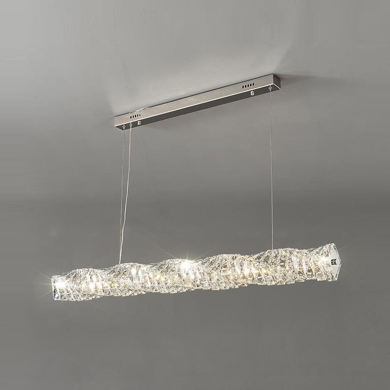 Modern Style Island Light LED Island Hanging Light with Crystal Shade for Dining Room