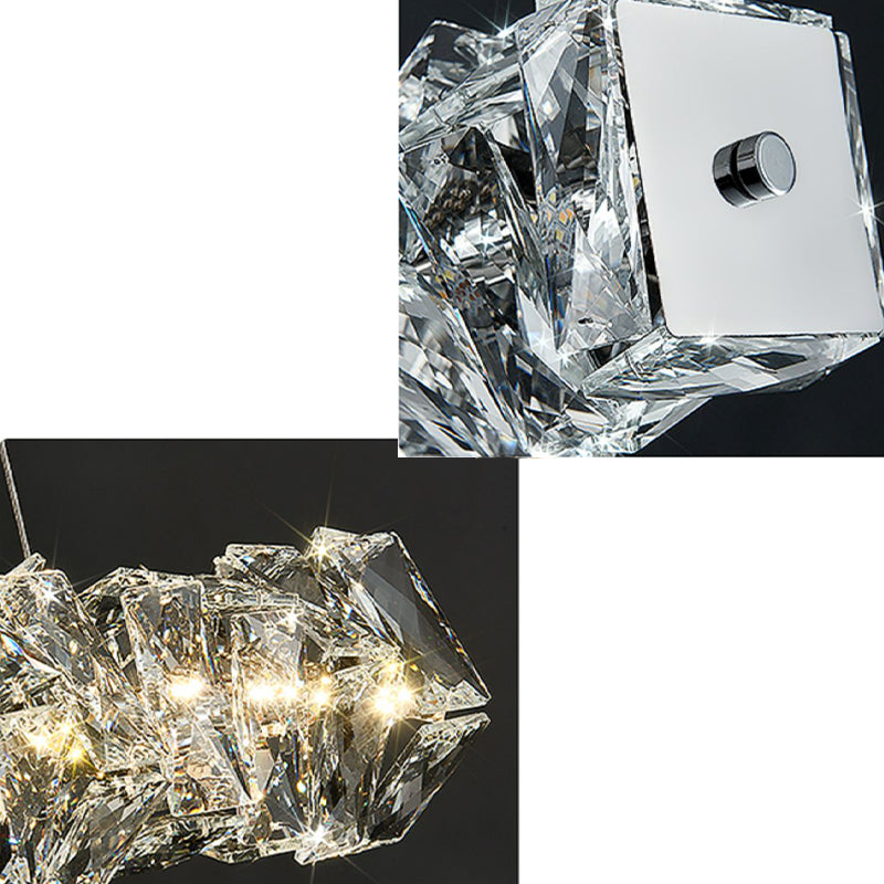 Modern Style Island Light LED Island Hanging Light with Crystal Shade for Dining Room