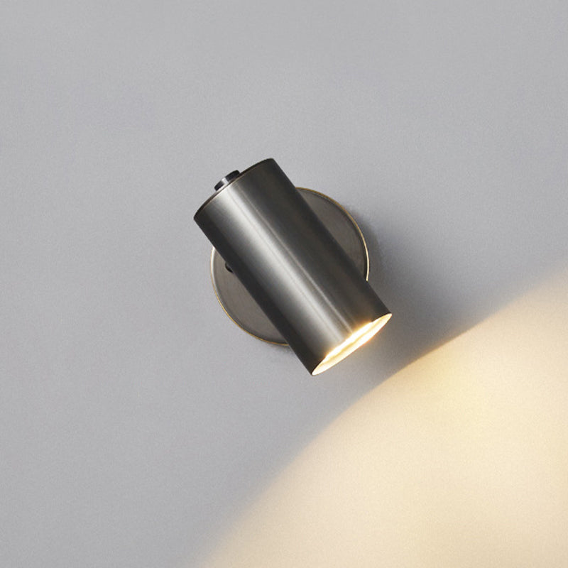 1 Light Wall Mount Lighting Modern Metal Wall Mounted Lamps in Black for Living Room