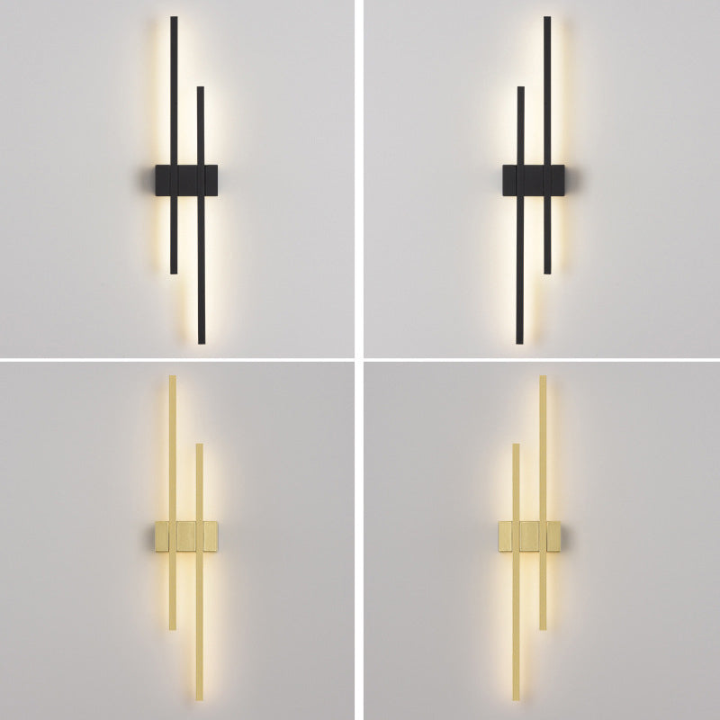 Minimalism Brass Wall Sconce Linear LED Sconce Lighting for Hallway
