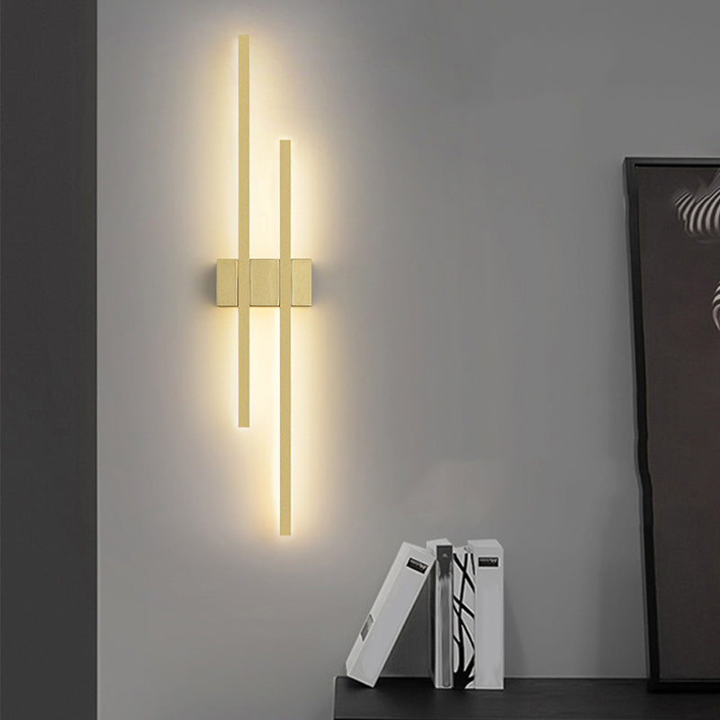 Minimalism Brass Wall Sconce Linear LED Sconce Lighting for Hallway