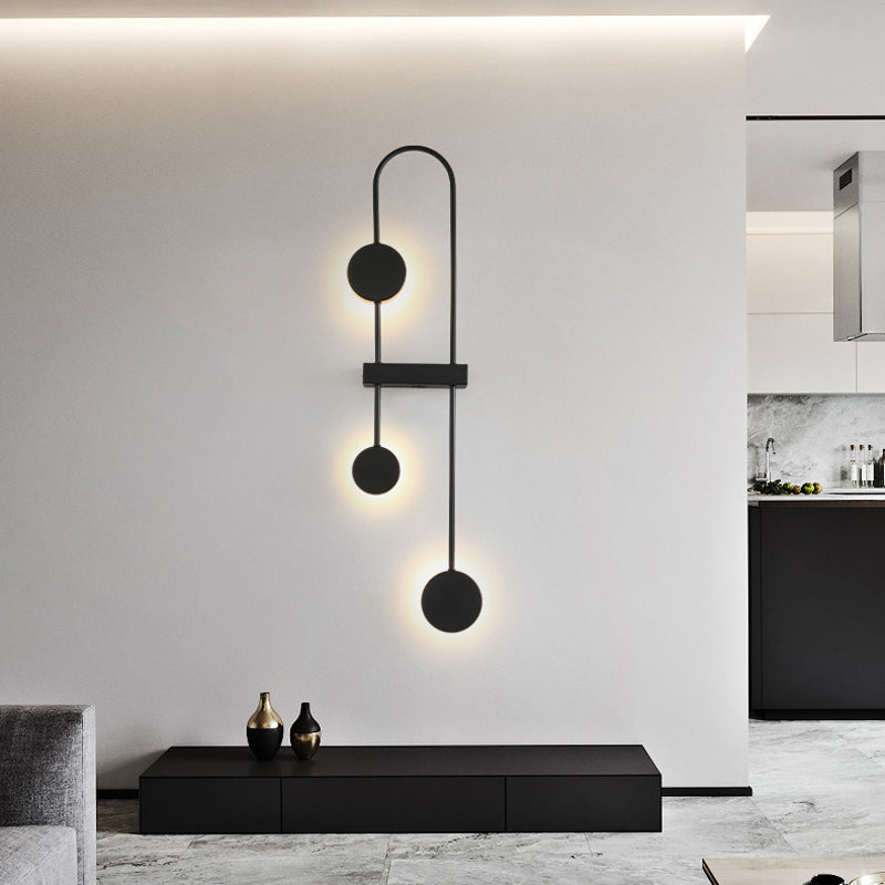 Modern Wall Light Fixture Metal 3 Light Wall Mounted Lighting for Living Room