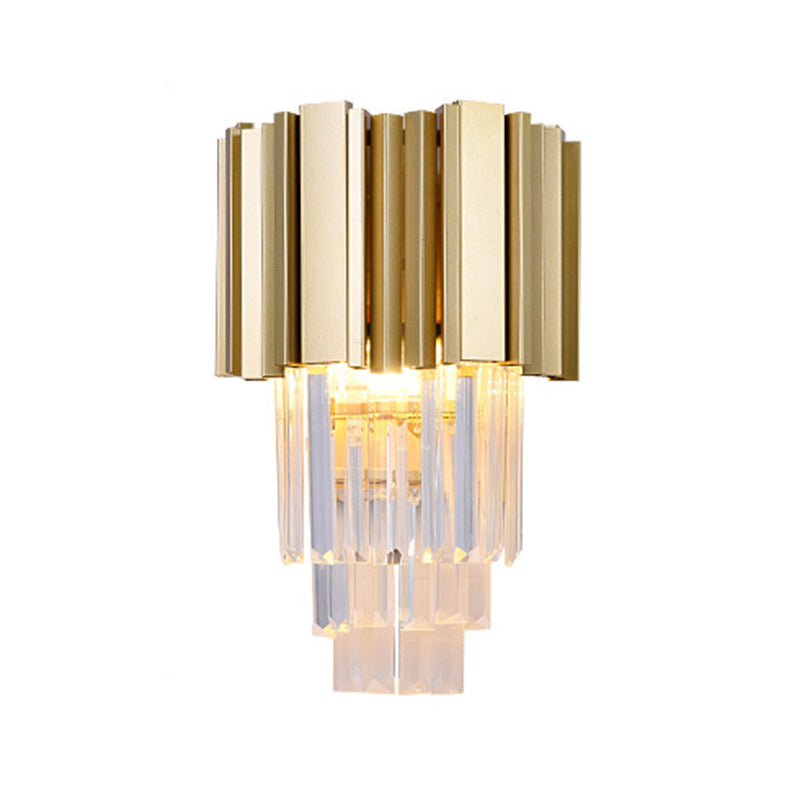 Crystal Geometric Shape Wall Light Modern Style 2-Lights Wall Light Sconce in Gold