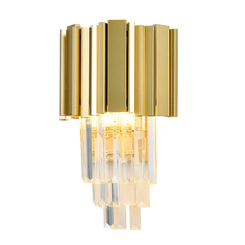 Crystal Geometric Shape Wall Light Modern Style 2-Lights Wall Light Sconce in Gold