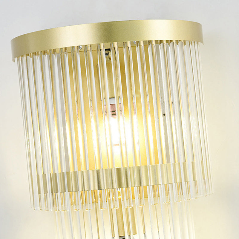 Crystal Geometric Shape Wall Light Modern Style 2-Lights Wall Light Sconce in Gold
