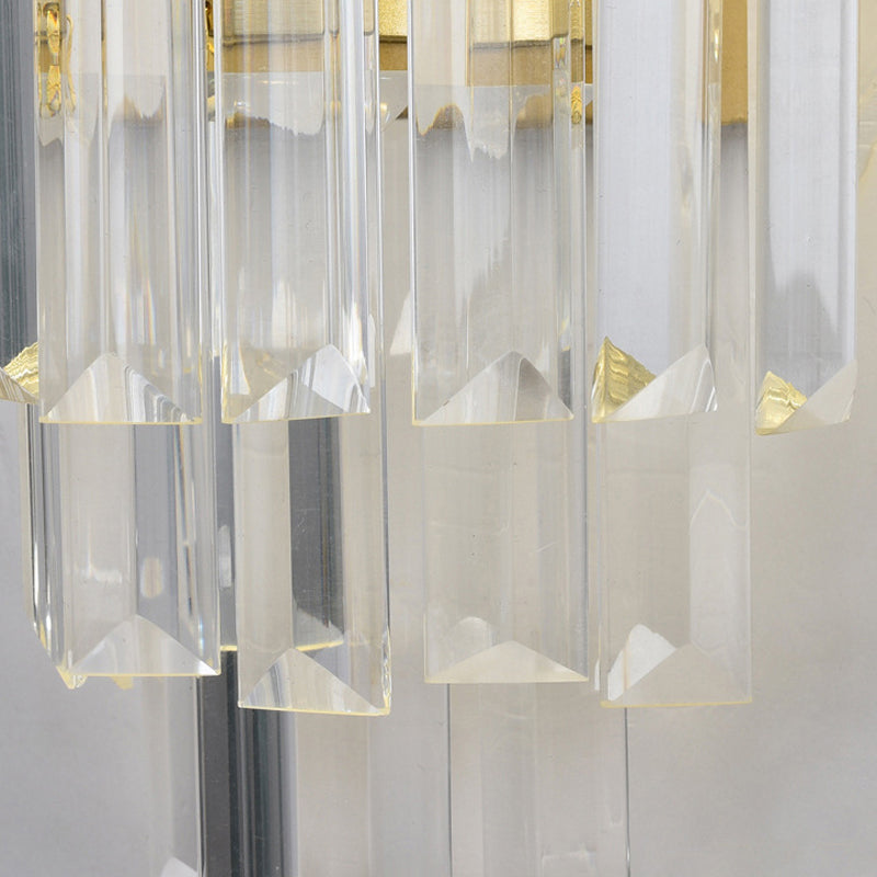 Crystal Geometric Shape Wall Light Modern Style 2-Lights Wall Light Sconce in Gold