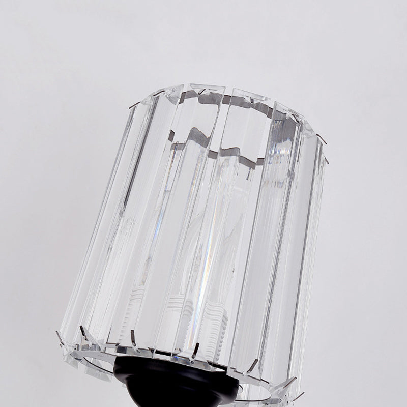 Crystal Geometric Shape Wall Light Modern Style 1/2 Light Wall Light Sconce in Black