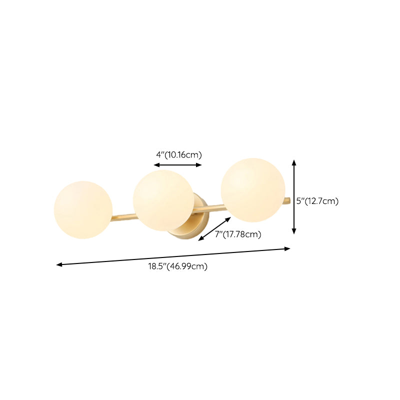 Nordic Style Golden Vanity Light Ball Shape Vanity Lamp for Shower Room