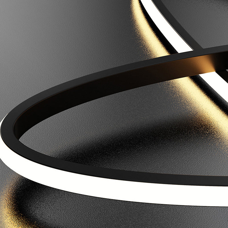 Oval 3 - Light LED Fan Light in Black / Gold Modern Ceiling Fan